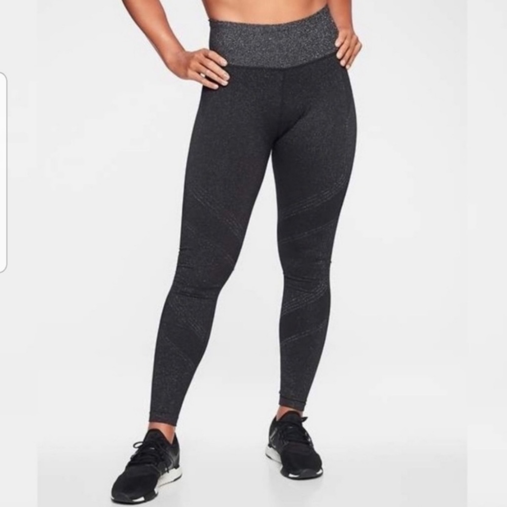 NWT Athleta shimmery lurex tights - Picture 2 of 6